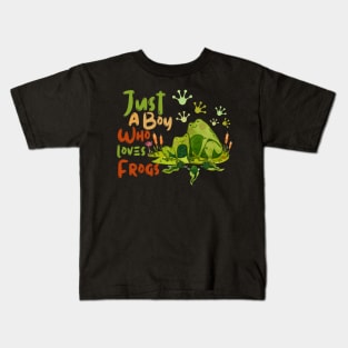 Just A Boy Who Loves Frogs Kids T-Shirt